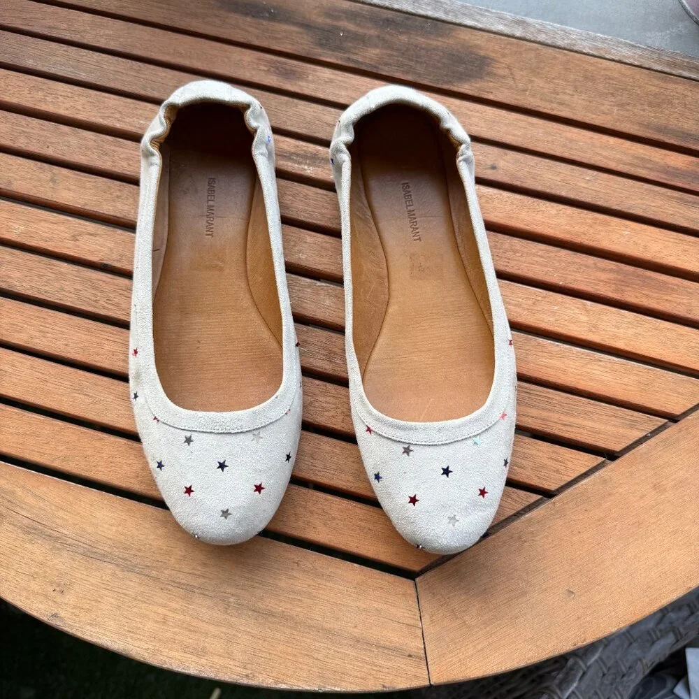 Isabel Marat Ballet Flats With Red, White, and Blue  Stars Size 37 - Picture 3 of 9